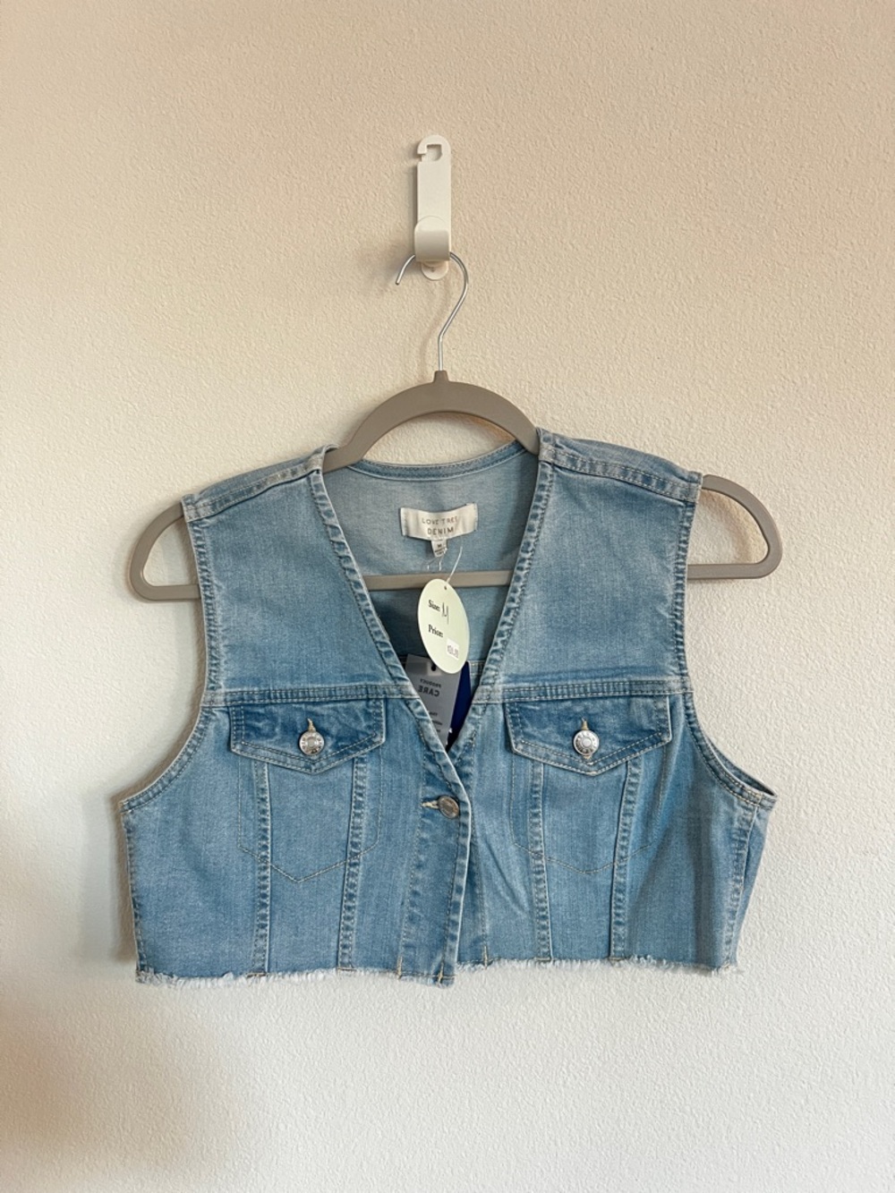 Denim Cropped Vest
